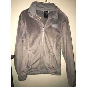 Grey north face zip up